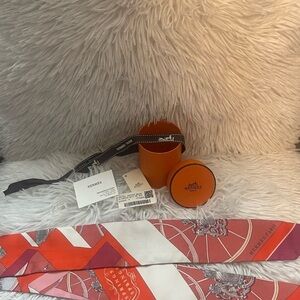 EUC Hermès Silk “Springs Springs” Twilly Orange Bois de Rose